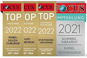 Focus-Auszeichnungen der Vitos Orthopädischen Klinik Kassel