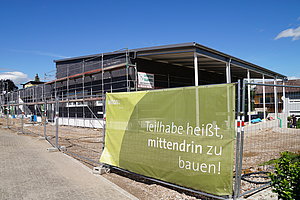 Baufortschritt des Dienstleistungszentrums in der Grunerstraße in Idstein